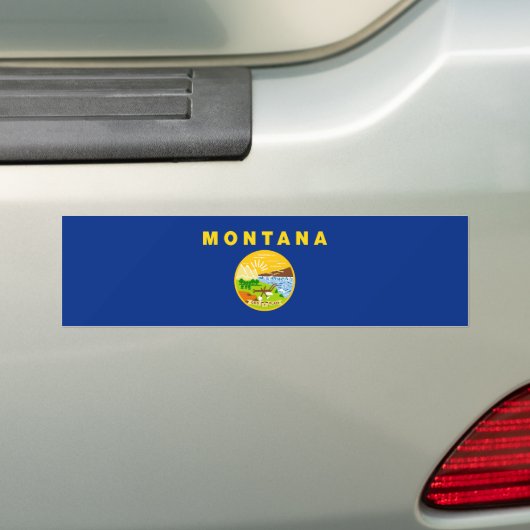 vlag van de staat Montana Bumpersticker (Op auto)