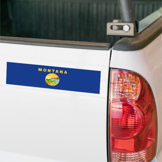 vlag van de staat Montana Bumpersticker (Op Truck)