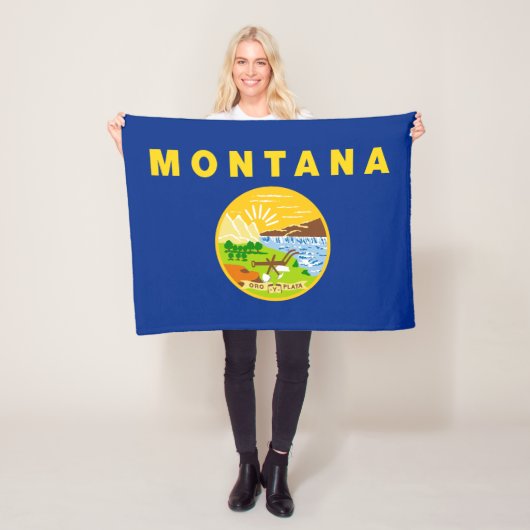 vlag van de staat Montana Fleece Deken (In situ)