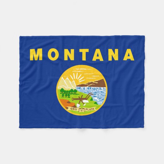 vlag van de staat Montana Fleece Deken (Voorkant (Horizontaal))