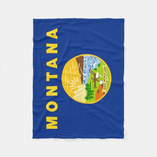 vlag van de staat Montana Fleece Deken (Voorkant)
