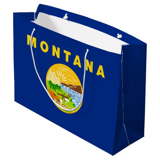 vlag van de staat Montana Groot Cadeauzakje (Achterkant Gekanteld)