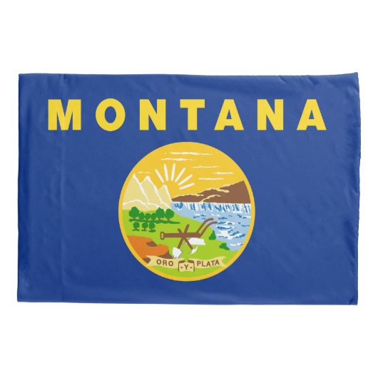 vlag van de staat Montana Kussensloop (Achterkant)