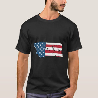 Vlag van de staat Montana Patriotisch Usa T-shirt
