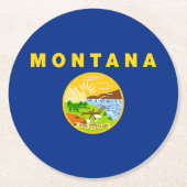 vlag van de staat Montana Ronde Kartonnen Onderzetter (Voorkant)