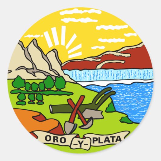 vlag van de staat Montana Ronde Sticker (Voorkant)