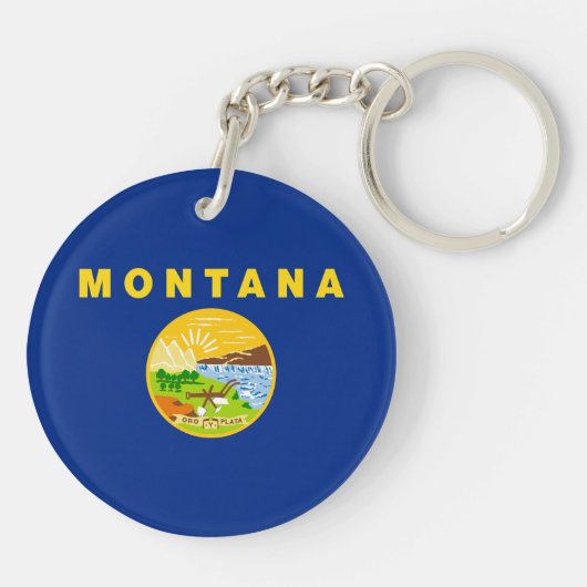 vlag van de staat Montana Sleutelhanger (Achterkant)