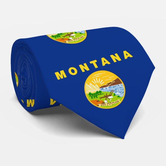 vlag van de staat Montana Stropdas (Opgerold)