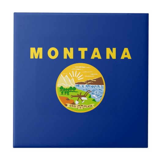 vlag van de staat Montana Tegeltje (Voorkant)
