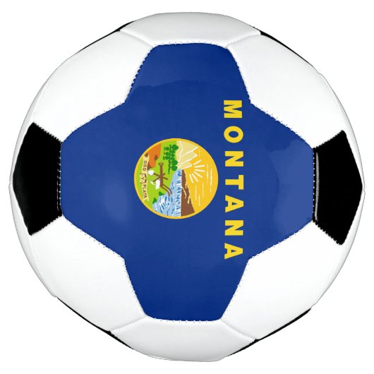 vlag van de staat Montana Voetbal (Gedraaid)
