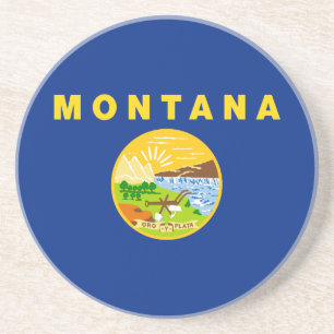vlag van de staat Montana Zandsteen Onderzetter