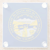 vlag van de staat Nebraska Glazen Onderzetter (Achterkant)