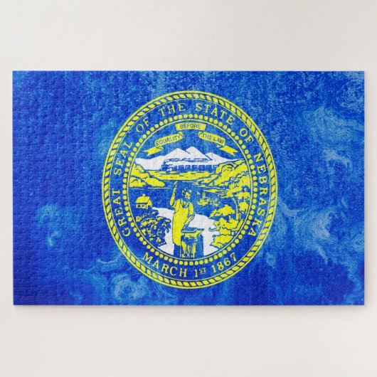 vlag van de staat Nebraska Legpuzzel (Horizontaal)