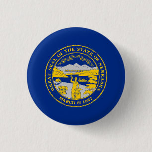 Vlag van de staat Nebraska Ronde Button 3,2 Cm