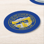 vlag van de staat Nebraska Ronde Kartonnen Onderzetter (Gebogen)