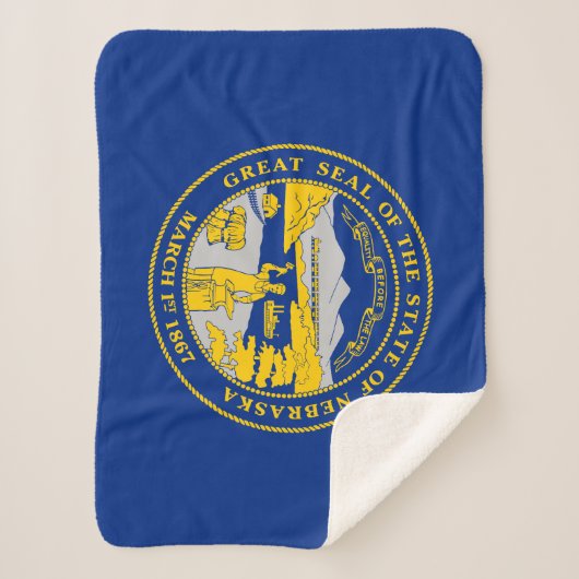 vlag van de staat Nebraska Sherpa Deken (Voorkant)