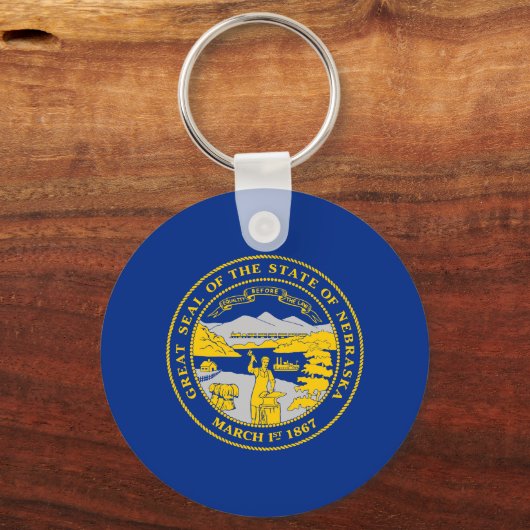 vlag van de staat Nebraska Sleutelhanger (Achterkant)