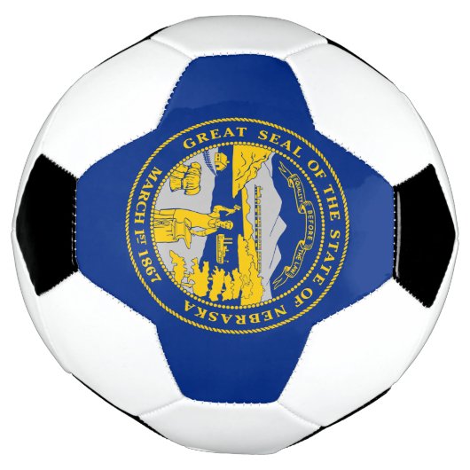 vlag van de staat Nebraska Voetbal (Gedraaid)