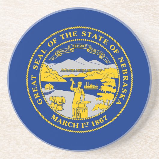 vlag van de staat Nebraska Zandsteen Onderzetter (Voorkant)