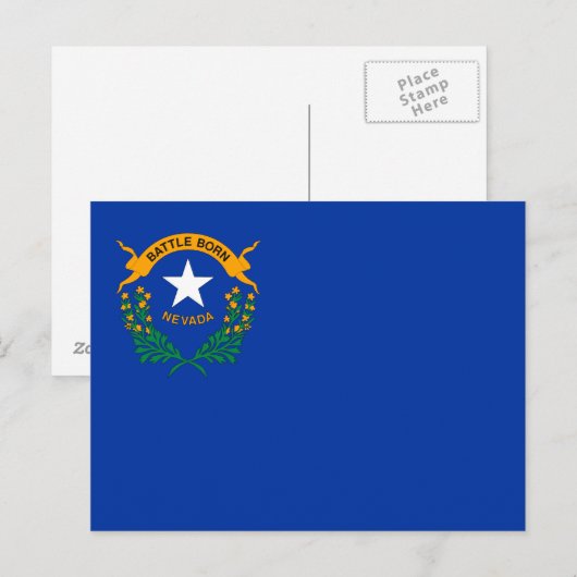 Vlag van de staat Nevada Briefkaart (Voorkant / Achterkant)
