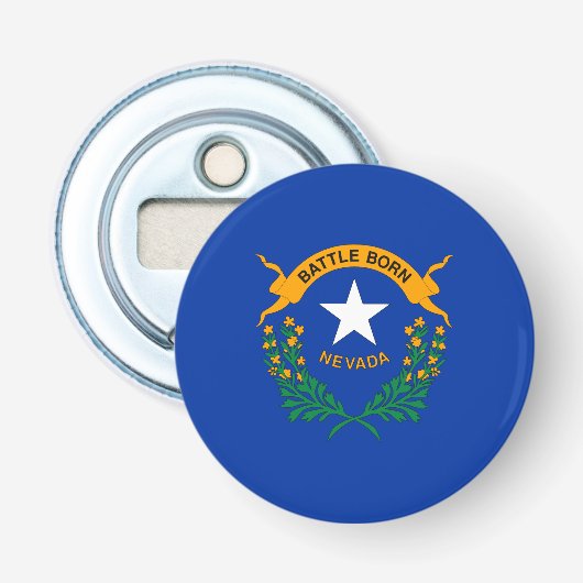 Vlag van de staat Nevada Button Flesopener (Voorkant)