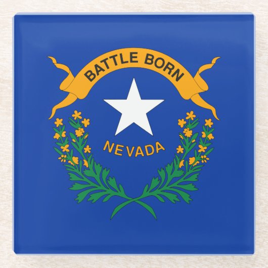 Vlag van de staat Nevada Glazen Onderzetter (Voorkant)