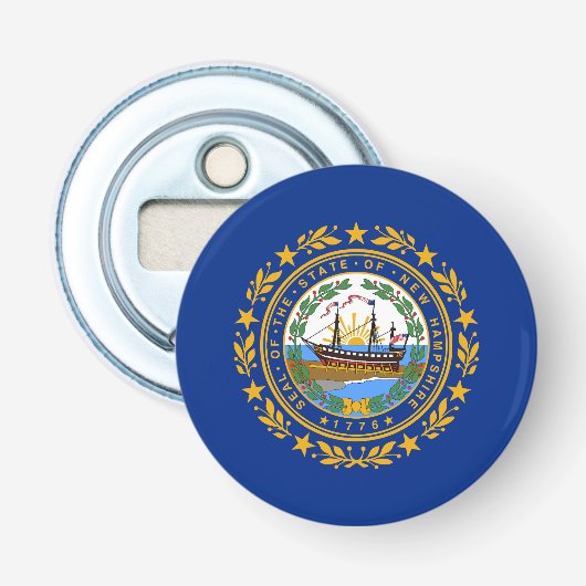 Vlag van de staat New Hampshire Button Flesopener (Voorkant)