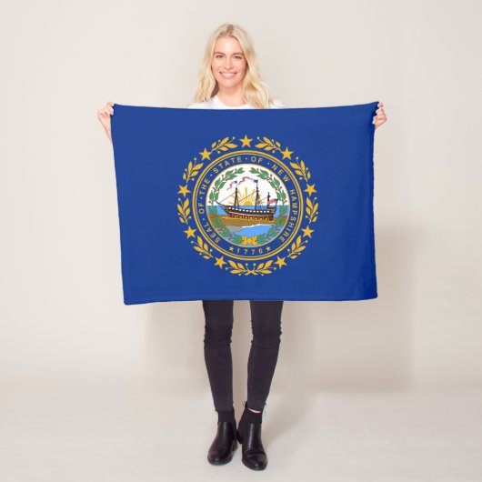 Vlag van de staat New Hampshire Fleece Deken (In situ)