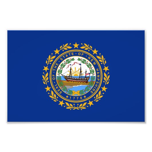 Vlag van de staat New Hampshire Foto Afdruk (Voorkant)