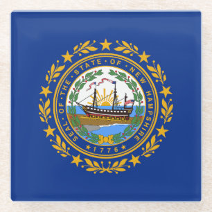 Vlag van de staat New Hampshire Glazen Onderzetter