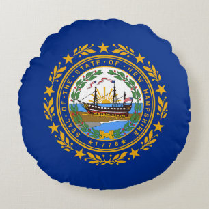 Vlag van de staat New Hampshire Rond Kussen
