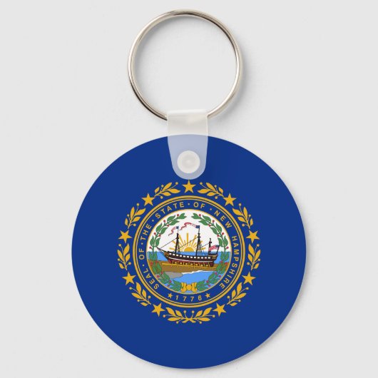 Vlag van de staat New Hampshire Sleutelhanger (Voorkant)