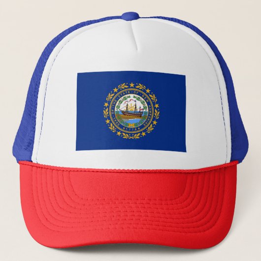 Vlag van de staat New Hampshire Trucker Pet (Voorkant)