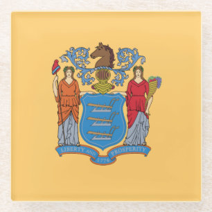 Vlag van de staat New Jersey Glazen Onderzetter