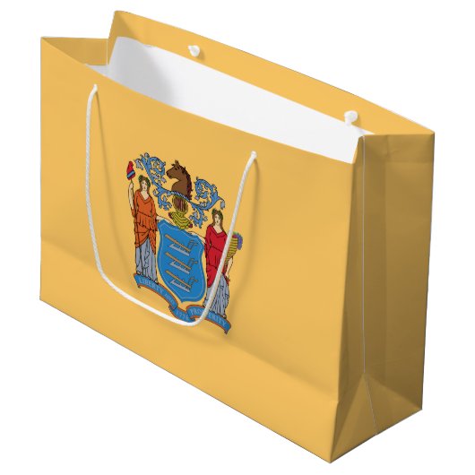 Vlag van de staat New Jersey Groot Cadeauzakje (Voorkant Gekanteld)