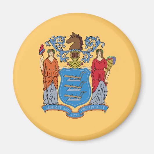 Vlag van de staat New Jersey Magneet (Voorkant)