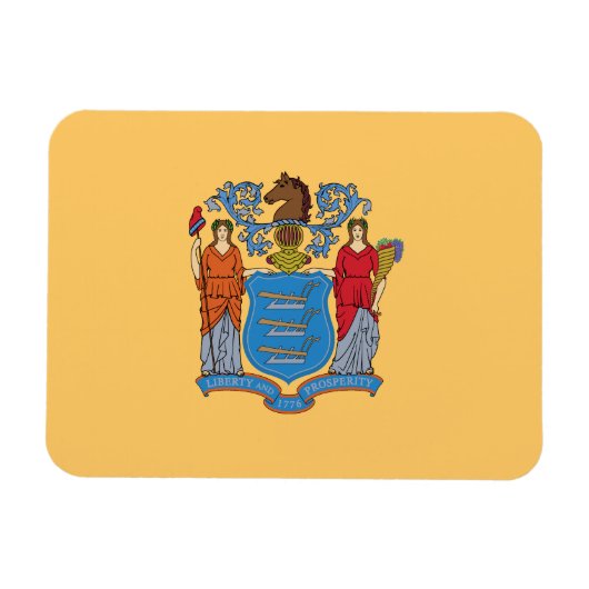 Vlag van de staat New Jersey Magneet (Horizontaal)