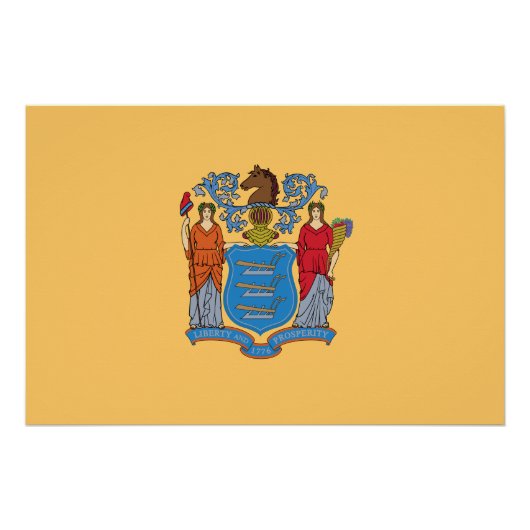 Vlag van de staat New Jersey Perfect Poster (Voorkant)