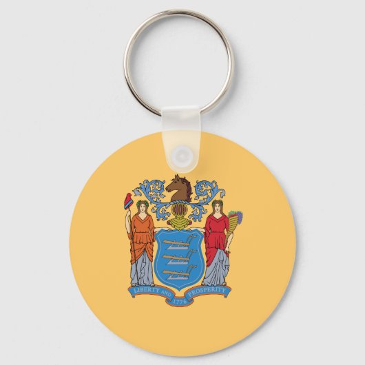 Vlag van de staat New Jersey Sleutelhanger (Voorkant)