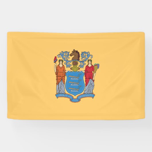 Vlag van de staat New Jersey Spandoek (Horizontaal)