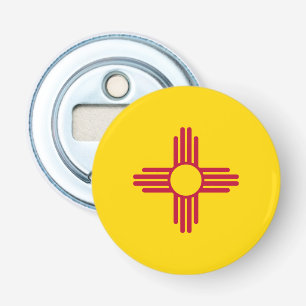 Vlag van de staat New Mexico Button Flesopener