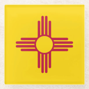 Vlag van de staat New Mexico Glazen Onderzetter