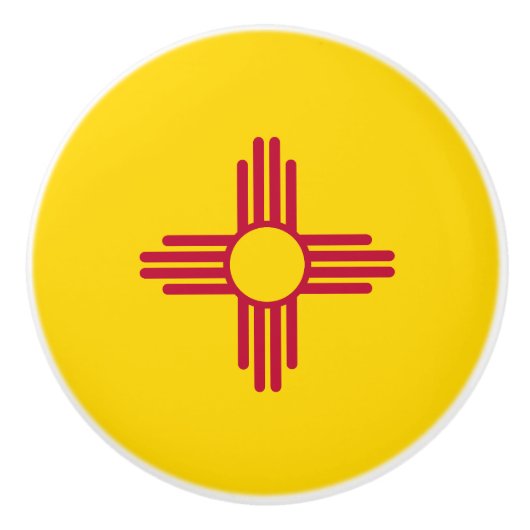 Vlag van de staat New Mexico Keramische Knop (Voorkant)
