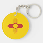 Vlag van de staat New Mexico Sleutelhanger (Achterkant)