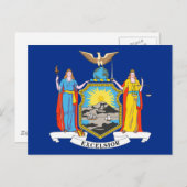 Vlag van de staat New York Briefkaart (Voorkant / Achterkant)