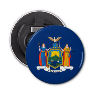 Vlag van de staat New York Button Flesopener