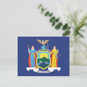 Vlag van de staat New York Empire State Vrijheid R Briefkaart (Staand voorkant)
