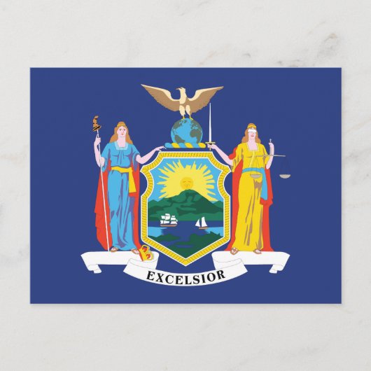 Vlag van de staat New York Empire State Vrijheid R Briefkaart (Voorkant)