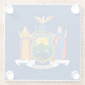 Vlag van de staat New York Glazen Onderzetter (Achterkant)