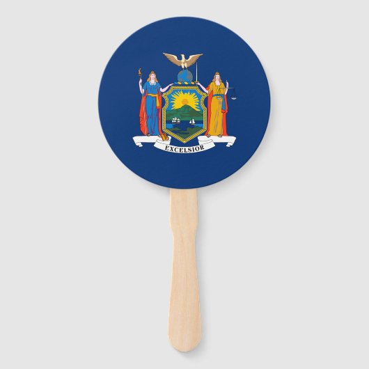 Vlag van de staat New York Handwaaier (Achterkant)